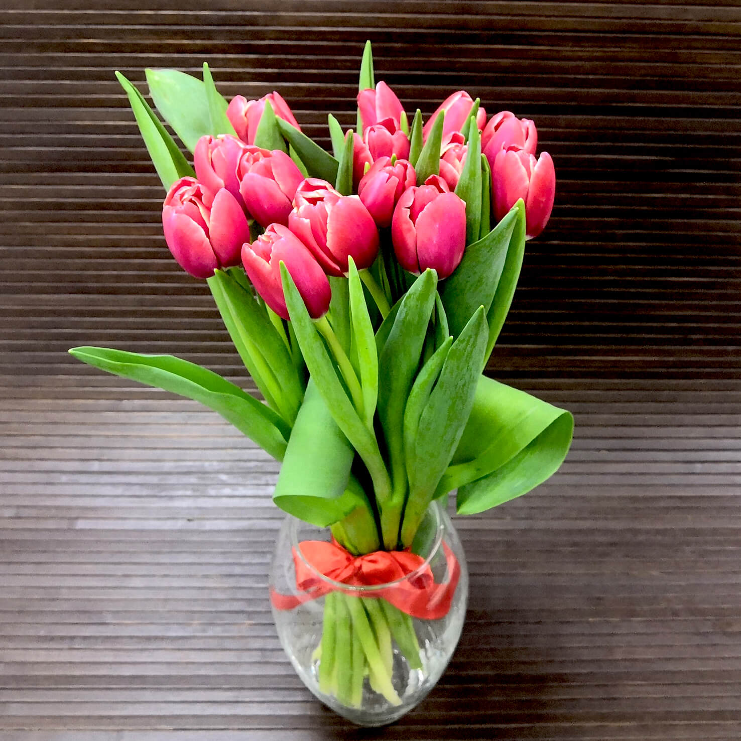 Букет из 15 розовых тюльпанов