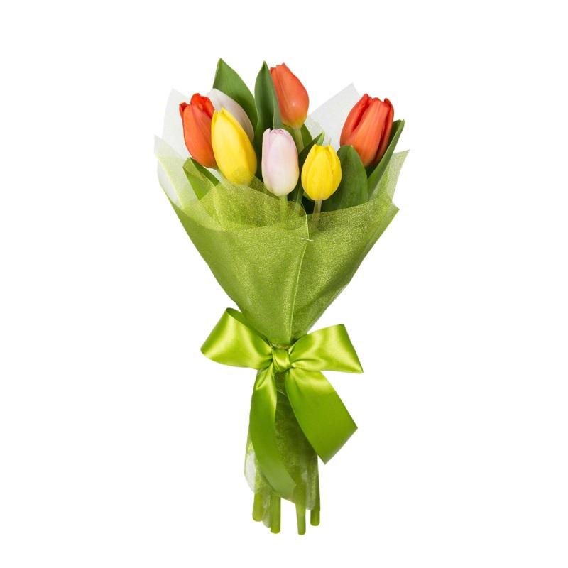 Букет из 7 тюльпанов mix