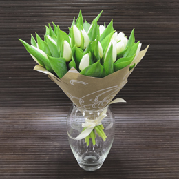 Букет из 21 белого тюльпана №2