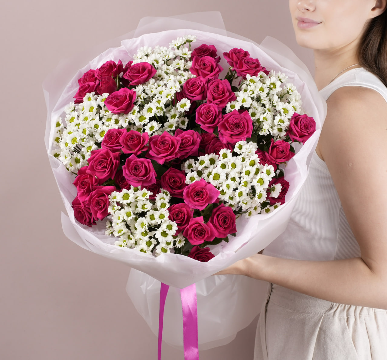 Ромашки и розы