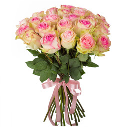 Букет из 25 нежно розовых роз 